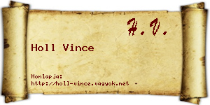 Holl Vince névjegykártya